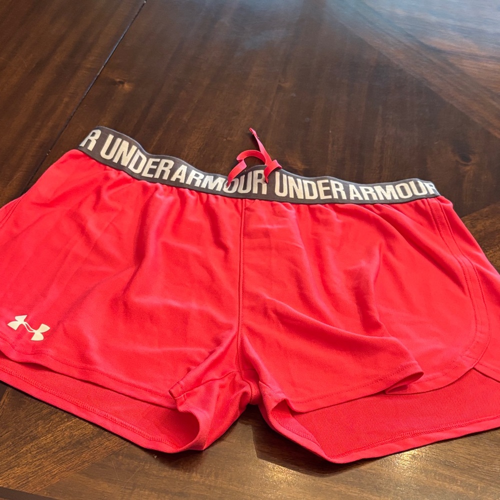 Under Armour Women's Bright pinkish coral Athletic Shorts